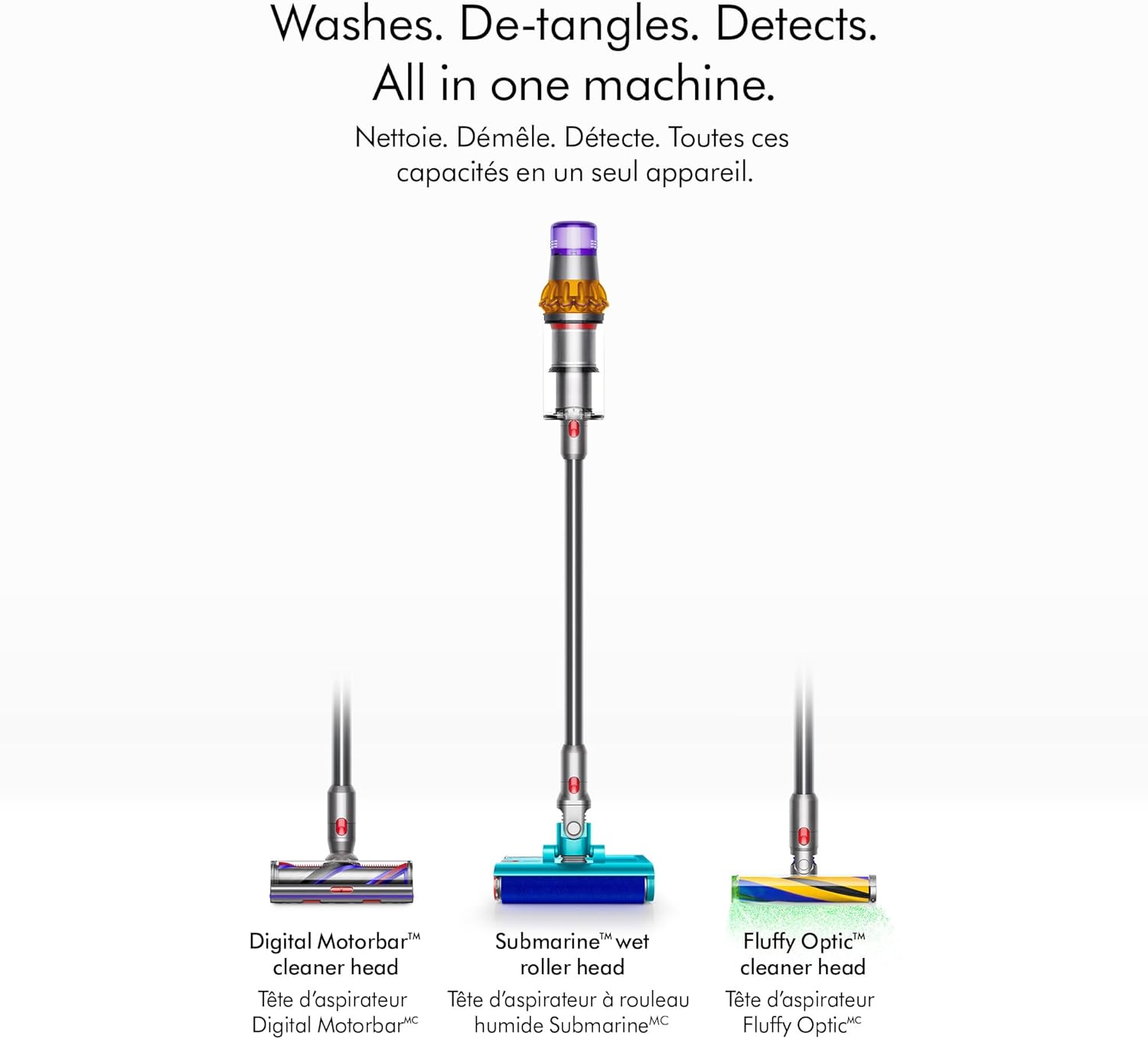 Dyson V15s Detect Submarine Wet Dry Vacuum, Yellow/Nickel